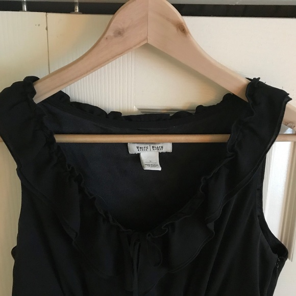 WHBM Black Sleeveless Blouse with Tie Front - Picture 4 of 6